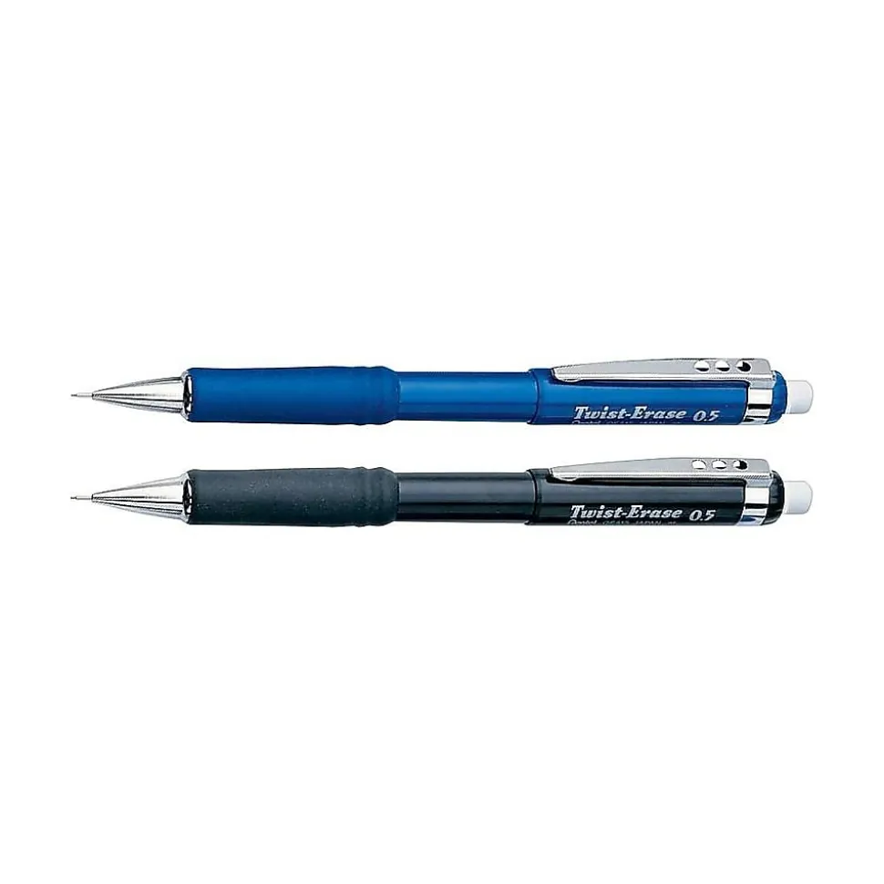 Pentel Twist-Erase III Mechanical Pencil, 0.9mm, #2 Medium Lead, 2/Pack (QE519BP2)