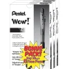 Pentel® WOW® Retractable Ballpoint Pens Bonus Pack, Medium Point, Black Ink, 36/Pack (BK440ASWUSS)