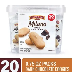 Pepperidge Farm Double Dark Chocolate Milano Cookies, 0.75 oz, 20/Pack (220-02248)