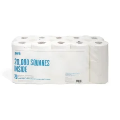 Perk™ Septic Safe Toilet Paper, 1-ply, White, 1000 Sheets/Roll, 20 Rolls/Pack (PK55153)