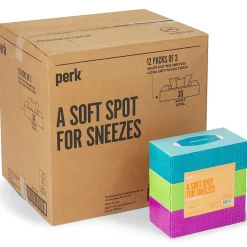 Perk™ Ultra Soft Tissue, 2-Ply, 160 Sheets/Box, 3 Boxes/Pack, 12/Packs/Carton (PK57778)