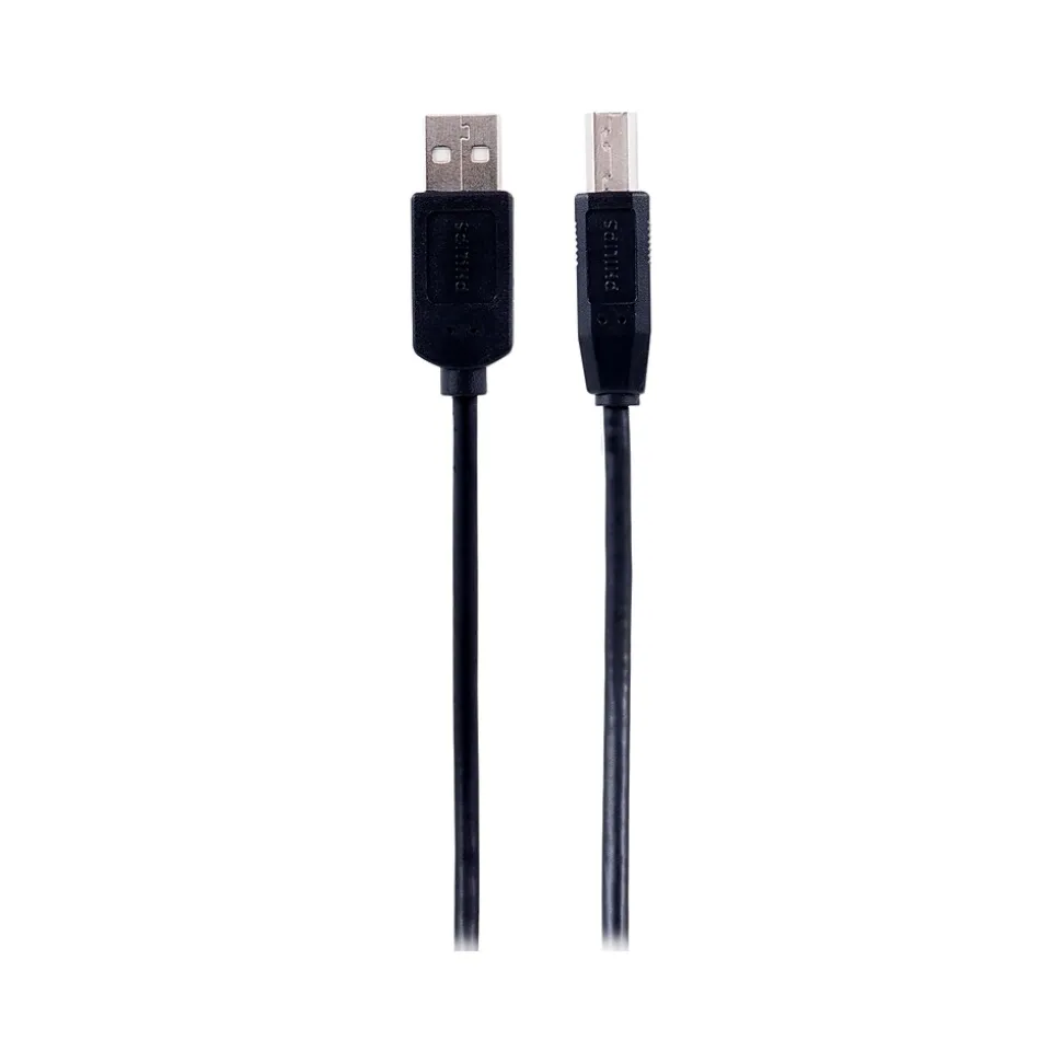 Philips 6' USB Type-A to USB Type-B Data Cable, Male to Male, Black (SWU7111A/27)