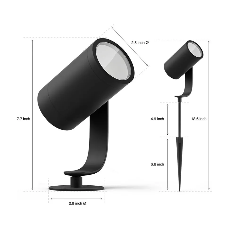 Philips Hue Lily LED 3-Piece Outdoor Spotlights, Black (1746730V7)