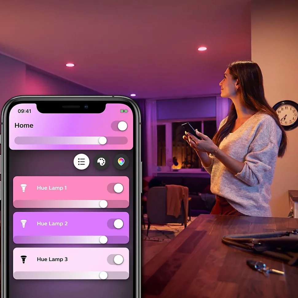 Philips Hue 62W Equivalent E26 LED Smart Downlight, Cool White, 4/Pack (578419)