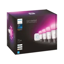 Philips Hue White Starter Kit, A19 16 Million Colors 10.5W E26 (563296)