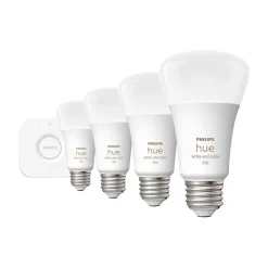 Philips Hue White Starter Kit, A19 16 Million Colors 10.5W E26 (563296)