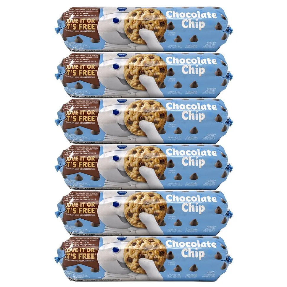 Pillsbury Mini Chocolate Chip Cookies, 3 oz., 6 Pouches/Pack (731)