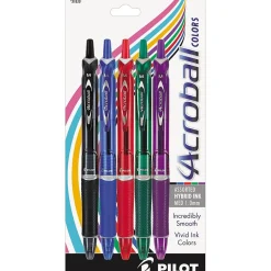 Pilot Acroball Colors Advanced Ink Retractable Ballpoint Pens, Medium Point, Assorted Ink, 5/Pack (31820)