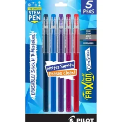 Pilot FriXion Colorsticks Erasable Gel Pens, Fine Point, Assorted Ink, 5/Pack (32443/15145)