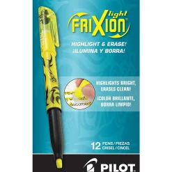 Pilot FriXion Light Erasable Highlighters, Chisel Tip, Yellow Ink, Dozen (46502)