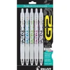 Pilot G2 Fashion Collection Retractable Gel Pens, Fine Point, Assorted Ink, 5/Pack (31392)