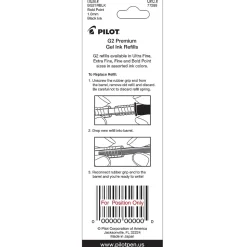 Pilot G2 Gel-Ink Pen Refill, Bold Tip, Black Ink, 2/Pack (77289)