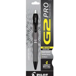 Pilot G2 Pro Retractable Gel Pen, Fine Point, Black Ink, Gray Barrel (31147)
