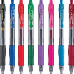 Pilot G2 Retractable Gel Pens, Bold Point, Assorted Ink, 8/Pack (31654)