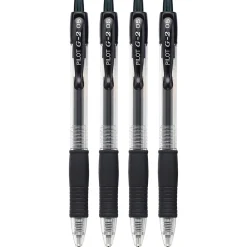 Pilot G2 Retractable Gel Pens, Extra Fine Point, Black Ink, 4/Pack (31055)