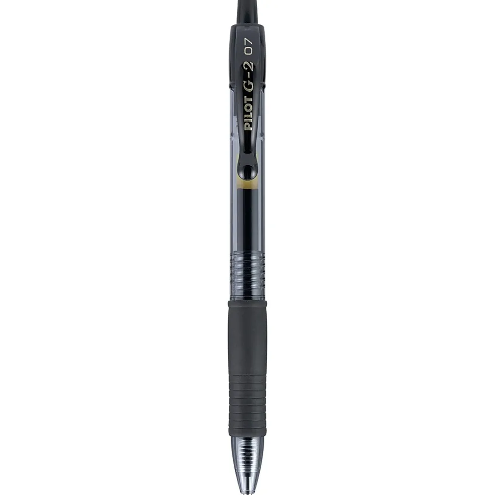 Pilot G2 Retractable Gel Pens, Fine Point, 0.7mm, Black Ink, 36/Pack (84065)