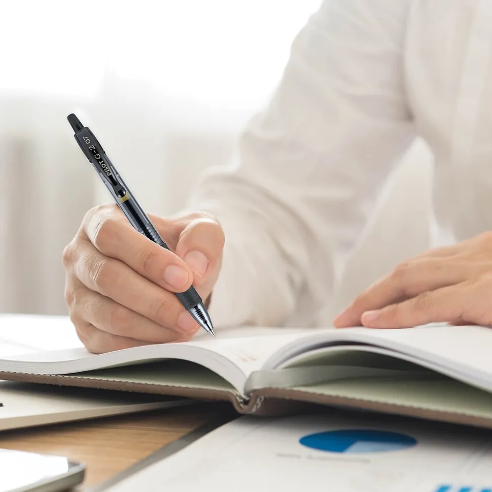 Pilot G2 Retractable Gel Pens, Fine Point, 0.7mm, Black Ink, 36/Pack (84065)