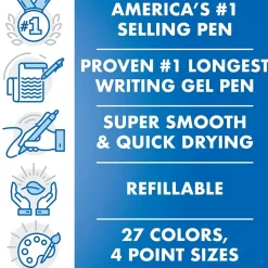 Pilot G2 Retractable Gel Pens, Bold Point, 1.0mm, Black Ink, Dozen (31256)