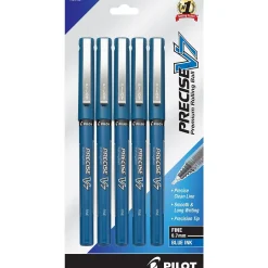 Pilot Precise V7 Rollerball Pens, Fine Point, Blue Ink, 5/Pack (26021)