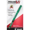 Pilot Precise V5 Rollerball Pens, Extra Fine Point, Green Ink, Dozen (25104)