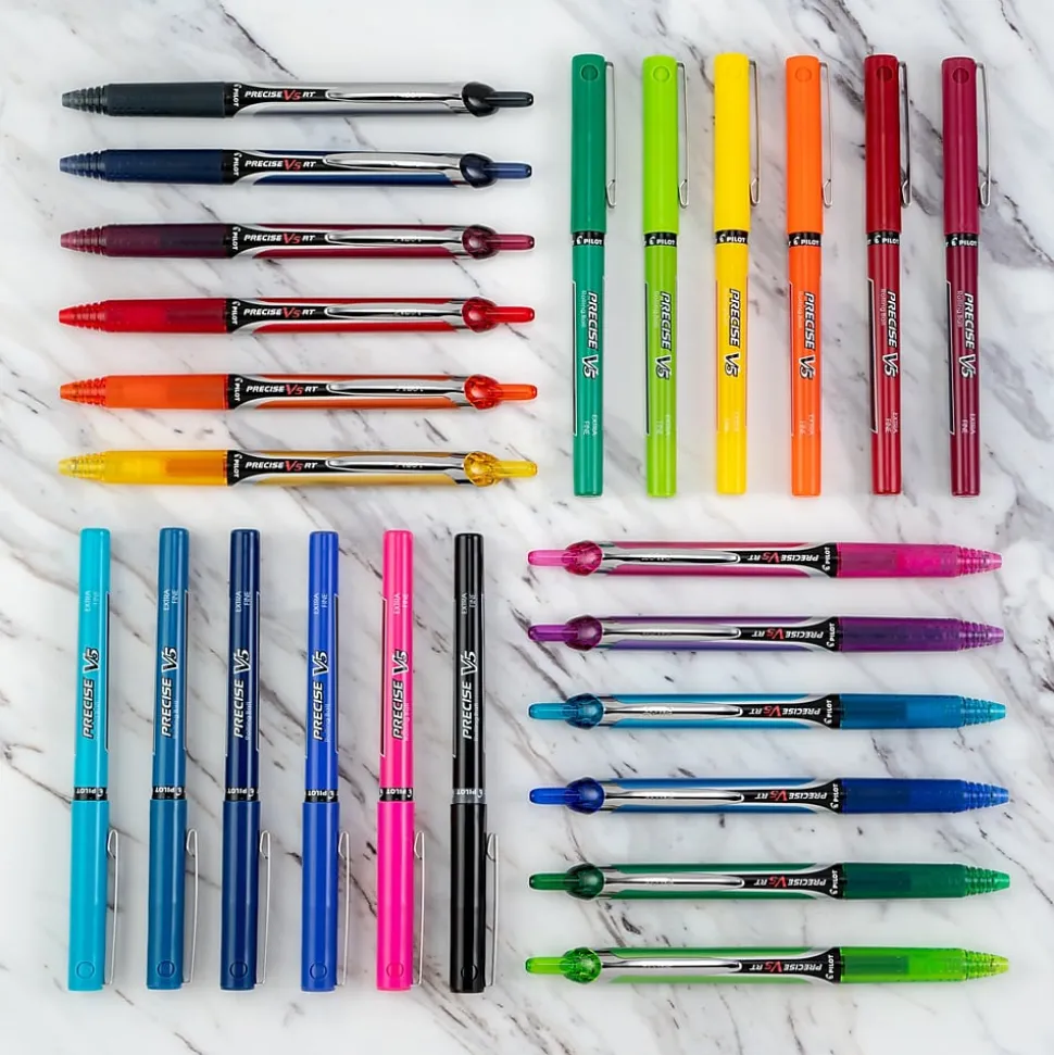 Pilot Precise V5 Rollerball Pens, Extra Fine Point, Purple Ink, Dozen (25106)