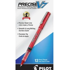 Pilot Precise V7 Rollerball Pens, Fine Point, Red Ink, Dozen (35352)
