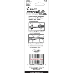 Pilot Precise V5 RT Rollerball Pen Refill, Extra Fine Tip, Black Ink, 2/Pack (77273)