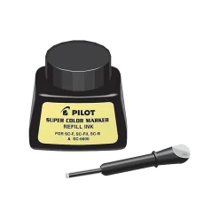 Pilot Super Color Permanent Marker Bottled Ink Refill, Black Ink (43500)