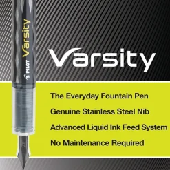 Pilot Varsity Fountain Pens, 1.0mm Nib, Black Ink (90010)