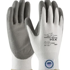 PIP Great White Dyneema Diamond/Lycra 3GX Cut-Resistant Polyurethane Coated Gloves, Medium, White/Gray (19-D322/M)