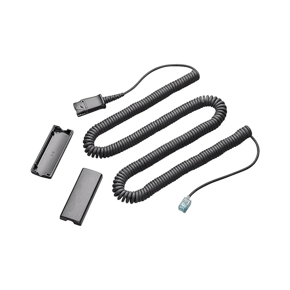 Plantronics Coiled Telephone Extension Cable, Black (85R85AA)