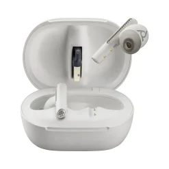 Plantronics Voyager Free 60+ UC Wireless Noise Cancelling Bluetooth Earbuds, USB-A, UC Certified, White Sand (7Y8G5AA)