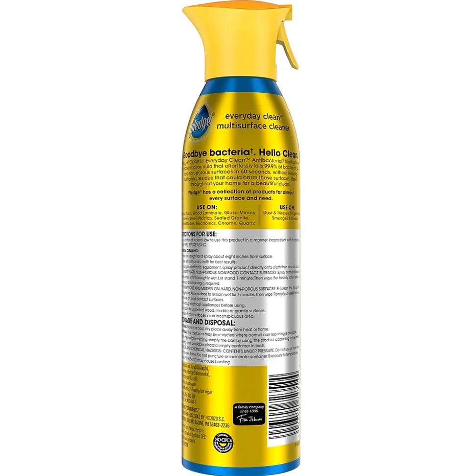 Pledge Clean It Antibacterial All-Purpose Cleaner, Fresh Citrus, 9.7 Oz. (652989)
