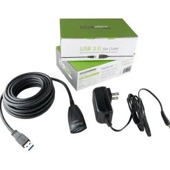 Plugable 16' USB 3.0 Type A Female/Male Power Extension Cord, Black (USB3-5M-D)