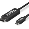 Plugable USB 3.1 Type C to HDMI 2.0 Audio/Video Cable, Male to Male, Black (USBC-HDMI-CABLE)