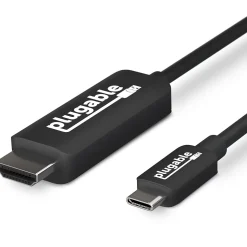 Plugable USB 3.1 Type C to HDMI 2.0 Audio/Video Cable, Male to Male, Black (USBC-HDMI-CABLE)