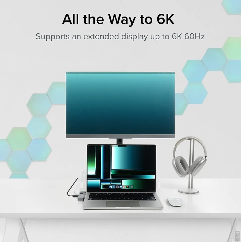 Plugable USB C Hub Multiport Adapter for Apple MagSafe 2 for MacBook Pro, Air M2