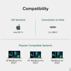 Plugable USB C Hub Multiport Adapter for Apple MagSafe 2 for MacBook Pro, Air M2