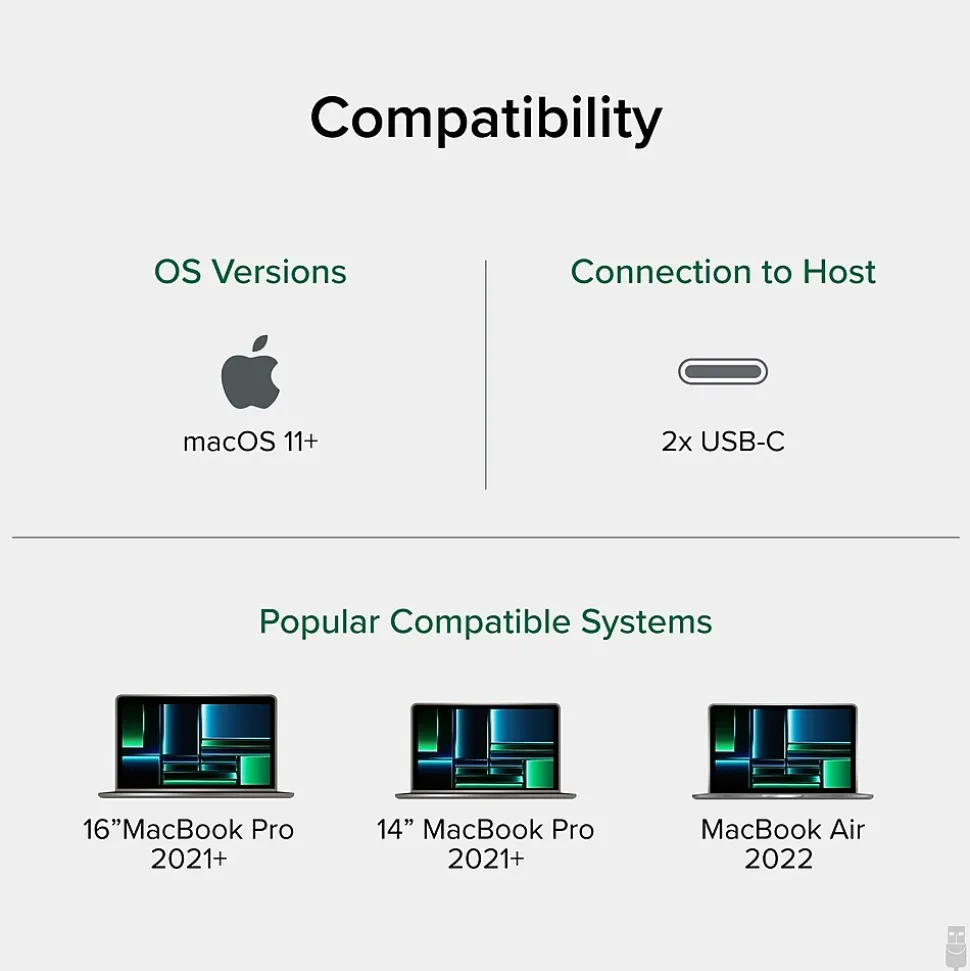 Plugable USB C Hub Multiport Adapter for Apple MagSafe 2 for MacBook Pro, Air M2