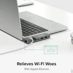 Plugable USB C Hub Multiport Adapter for Apple MagSafe 2 for MacBook Pro, Air M2