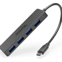 Plugable USB C to USB Adapter Hub, 4 Port USB 3.0 Hub, USB Splitter for Laptop