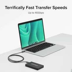 Plugable USB4 EPR 3.3' Cable, 240W, Black (USB4-240W-1M)