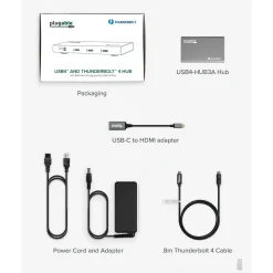 Plugable USB4 Hub, Silver (USB4-HUB3A)
