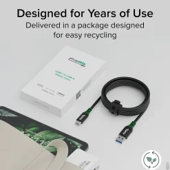 Plugable 6.6' USB-C to USB-A Cable, Black (USBC-A2M)