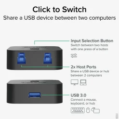 Plugable USB3-SWITCH2 USB 3.0 Sharing Switch