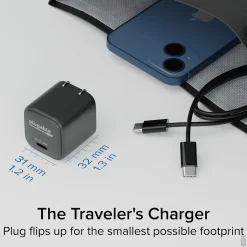 Plugable 30W GaN USB C Charger Block, Black (PS-30C1B)