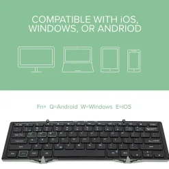 Plugable Wireless Keyboard and Case, Black (BT-KEY3XL)