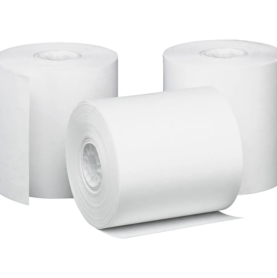 PM Company Bond Cash Register Paper Rolls, 3" x 85', 50 Rolls/Pack (PMF09228)