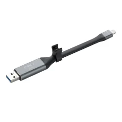 PNY DUO LINK Dual 128GB USB 3.0 Type A Flash Drive, Black/Silver (P-FDI128LA02GCR)