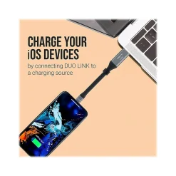 PNY DUO LINK Dual 128GB USB 3.0 Type A Flash Drive, Black/Silver (P-FDI128LA02GCR)